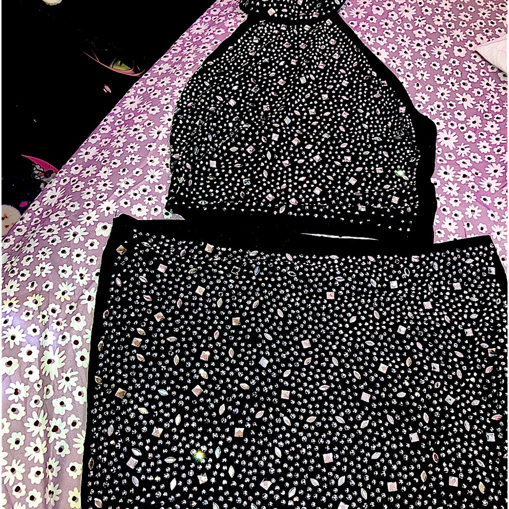 Windsor Take the Heat Rhinestone Skirt Set Small